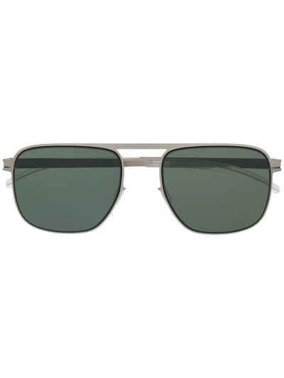 Shop Mykita Square-frame Tinted Sunglasses In Silver