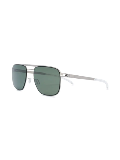 Shop Mykita Square-frame Tinted Sunglasses In Silver