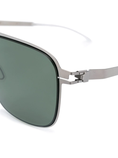 Shop Mykita Square-frame Tinted Sunglasses In Silver