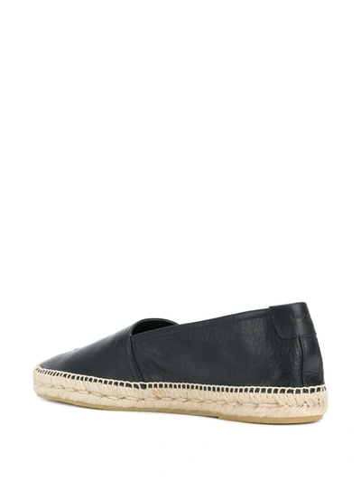 Shop Saint Laurent Embroidered Monogram Espadrilles In Black