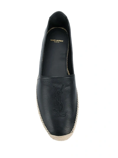 Monogrammed Leather Espadrilles in Black - Saint Laurent