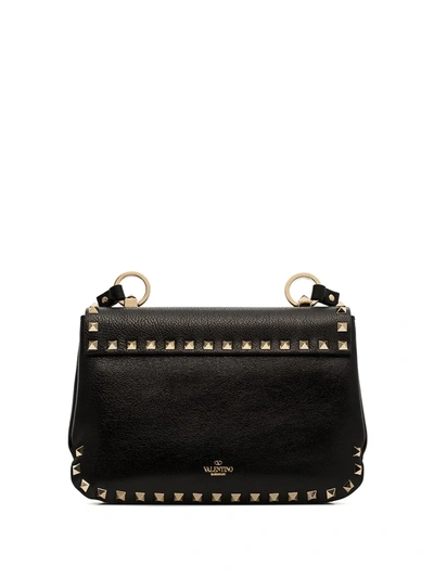 Shop Valentino Rockstud Shoulder Bag In Black