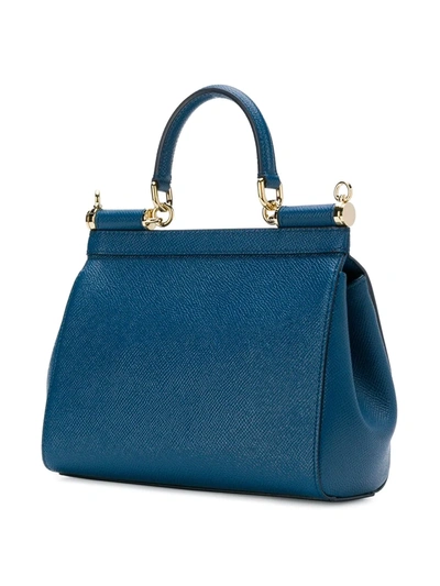 Shop Dolce & Gabbana Small Sicily Shoulder Bag In Blue