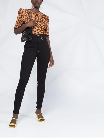 Philipp Plein Skull Button Jeggings In Black In Black