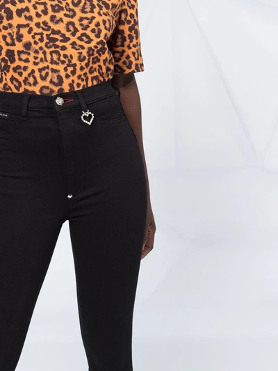 Philipp Plein Skull Button Jeggings In Black In Black