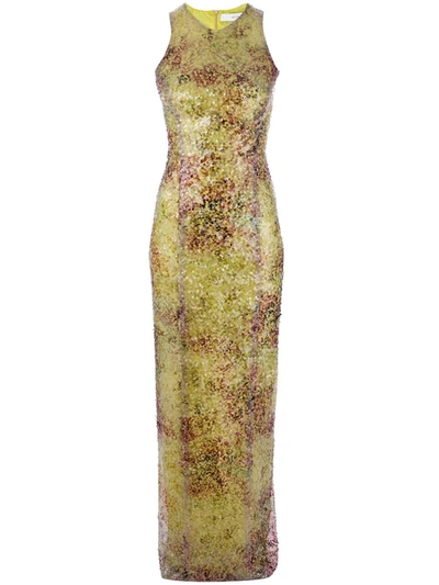 Shop Galvan Miraflores Tube Dress In Green