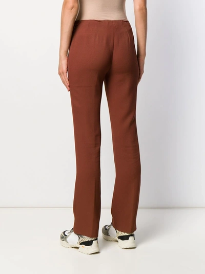 Pre-owned Romeo Gigli 1996 Woven Straight Trousers In Red
