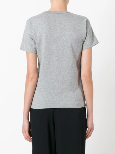 Comme Des Garçons Play Pixelated Logo-patch T-shirt In Grey