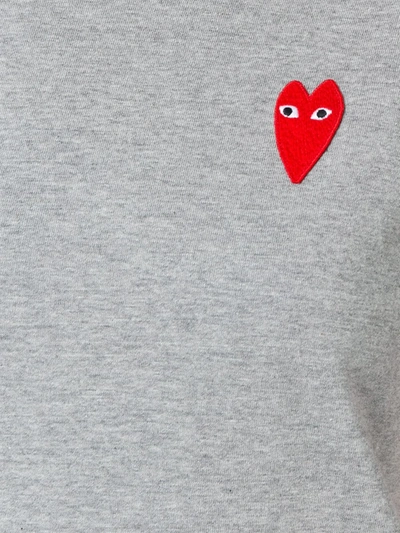 Shop Comme Des Garçons Play Heart Logo T-shirt In Grey