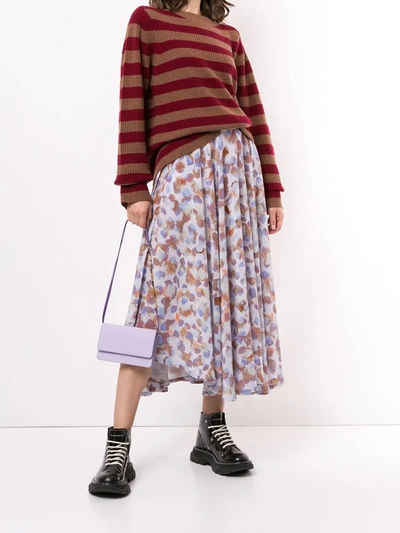Lhd Horizontal Stripe Knit Jumper In Red
