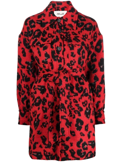 Diane Von Furstenberg Dvf Manon Oversized Wool Jacquard Coat In Red |  ModeSens
