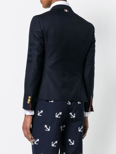 Shop Thom Browne 4-bar High-armhole Sport Coat In Blue