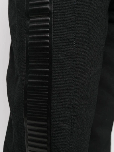 Shop Bottega Veneta Side Striped Straight Jeans In Black