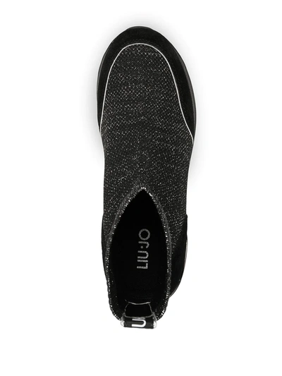 Shop Liu •jo Stretch Sock Boots In Black
