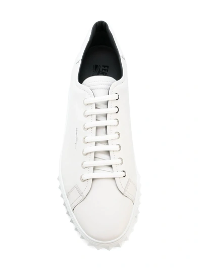 Shop Ferragamo Logo-print Low-top Sneakers In White