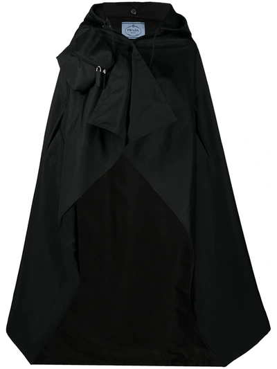 Shop Prada Re-nylon Gabardine Cape In Black