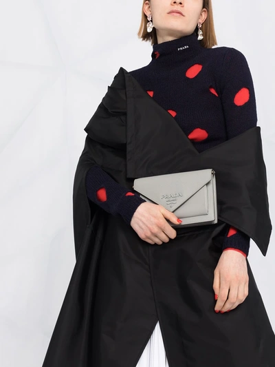 Prada Black Gabardine Re-nylon Hooded Cape In Black