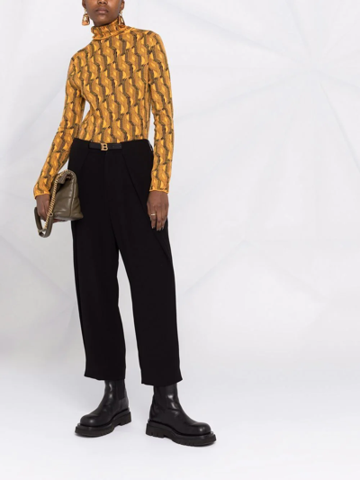 Balmain Cropped Straight-leg Crepe Harem Trousers In Black