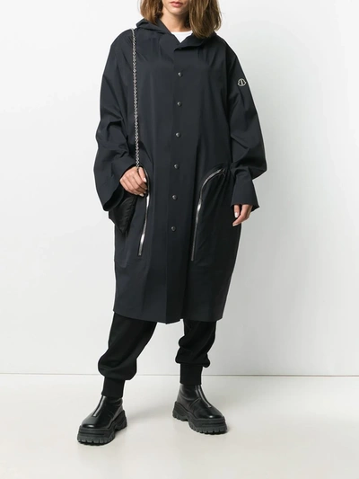 Shop Moncler Bell Sleeve Trench Coat In Black