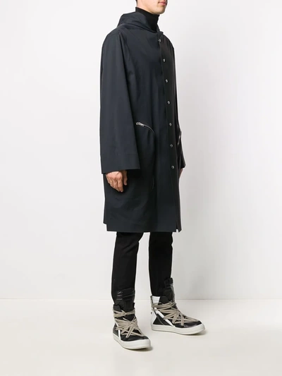 Shop Moncler Bell Sleeve Trench Coat In Black