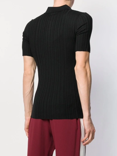 Shop Dolce & Gabbana Knitted Polo Shirt In Black