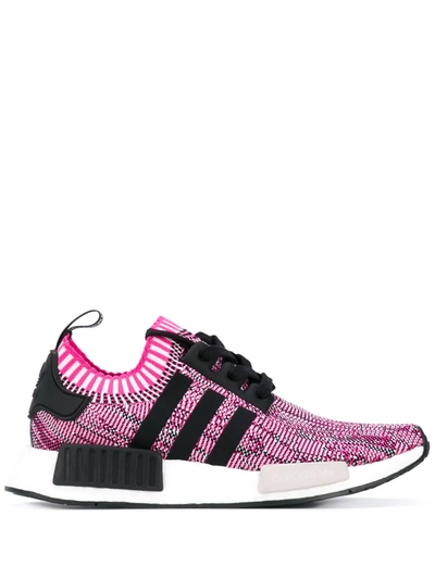 Shop Adidas Originals Nmd_r1 Primeknit "shock Pink" Sneakers