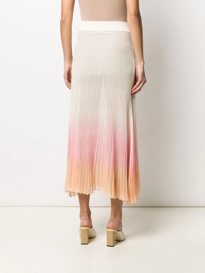 Shop Jacquemus Helado Degradê Pleated Knitted Skirt In Neutrals