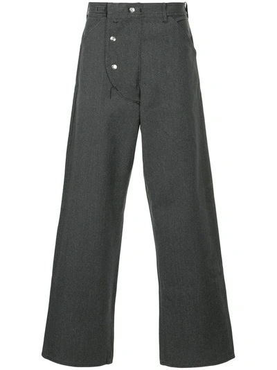 Pre-owned Fake Alpha Vintage 1940s Wide Leg Trousers In Black