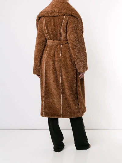 Shop Ruban Layered Faux-fur Coat In Brown