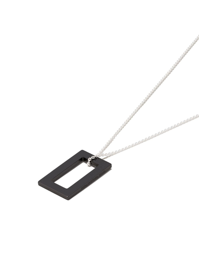 Le Gramme 21/10ths Sterling Silver And Ceramic Necklace In Black