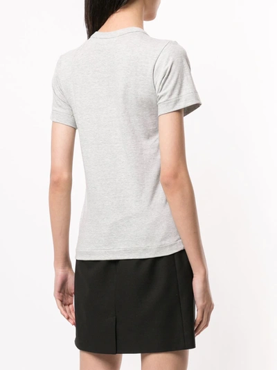 Comme Des Garçons Play Comme Des Garcons Play Grey Outline Heart T-shirt In Grey