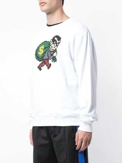 Mostly Heard Rarely Seen 8-bit Robber Printed Sweatshirt In White