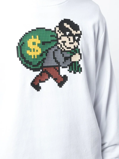 Mostly Heard Rarely Seen 8-bit Robber Printed Sweatshirt In White