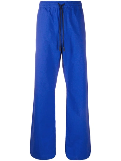 Shop Marcelo Burlon County Of Milan Wide Leg Trousers In Blue