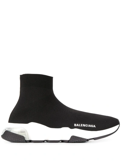 Shop Balenciaga Speed Lt Clear Sole Sneakers In Black