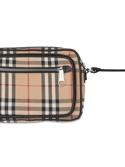 Shop Burberry Vintage Check And Leather Crossbody Bag In Neutrals