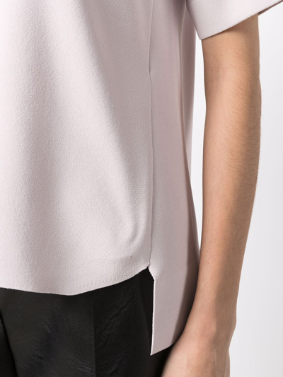 Stella Mccartney High-low Hem T-shirt In Neutrals
