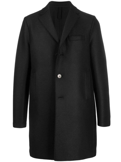 Shop Harris Wharf London Midi Single Breasted Coat In Black