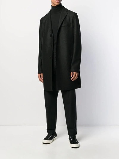 Harris Wharf London Single-breasted Cashmere Coat In Black