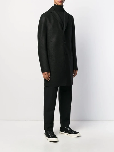 Harris Wharf London Single-breasted Cashmere Coat In Black