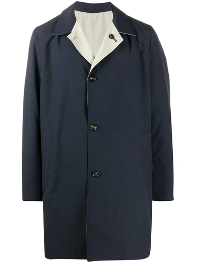 Shop Kired Ben Reversible Single-breasted Coat In Blue