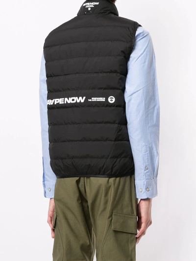 Shop Aape By A Bathing Ape Quilted Logo Patch Gilet In Black