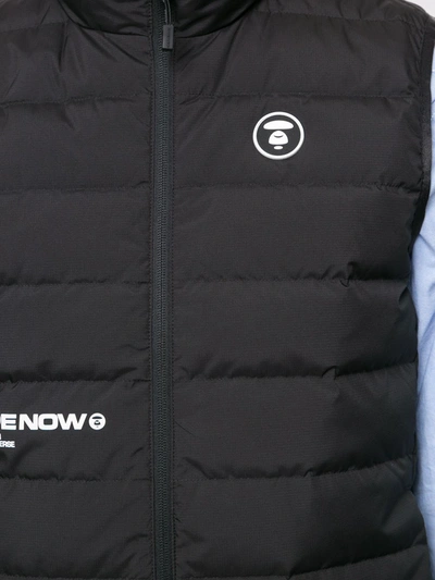 Shop Aape By A Bathing Ape Quilted Logo Patch Gilet In Black