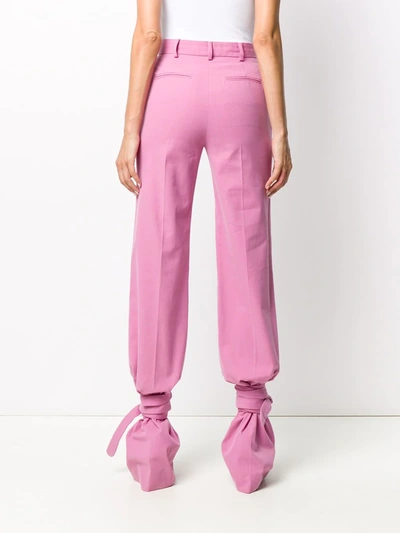 Shop Attico High-waisted Tie-ankle Trousers In Pink