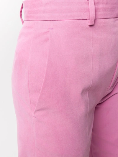 Shop Attico High-waisted Tie-ankle Trousers In Pink