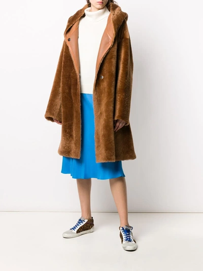 Shop Liska Single Breasted Coat In Brown
