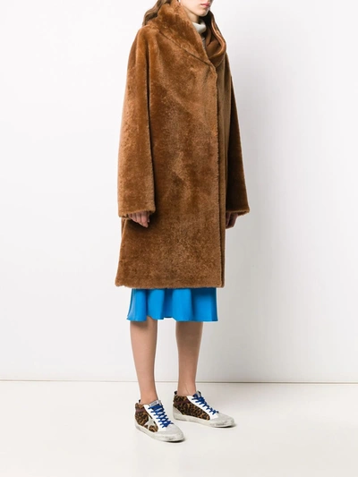 Shop Liska Single Breasted Coat In Brown