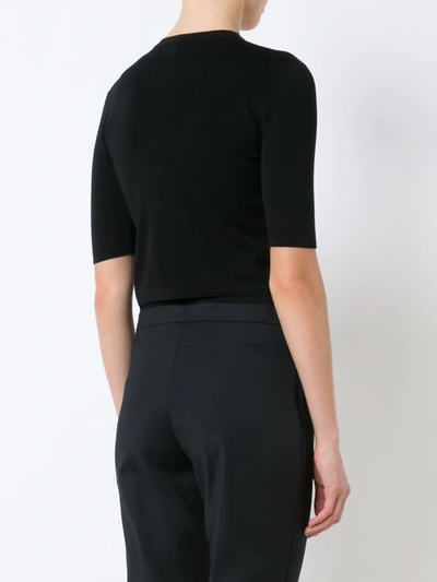 Akris Punto Elements Wool Cropped Cardigan In Black