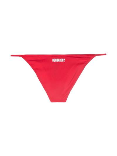 Shop Dsquared2 Logo-print Swim Bottoms In Red