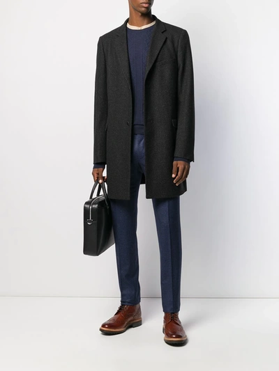 Shop Canali Tailored Straight Leg Trousers In Blue